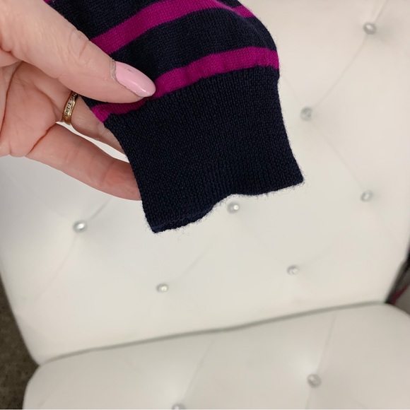 J. Crew Crew Neck 100% Merino Wool Pullover 3/4 Sleeve Striped Sweater XXS/XS/S - Picture 5 of 9